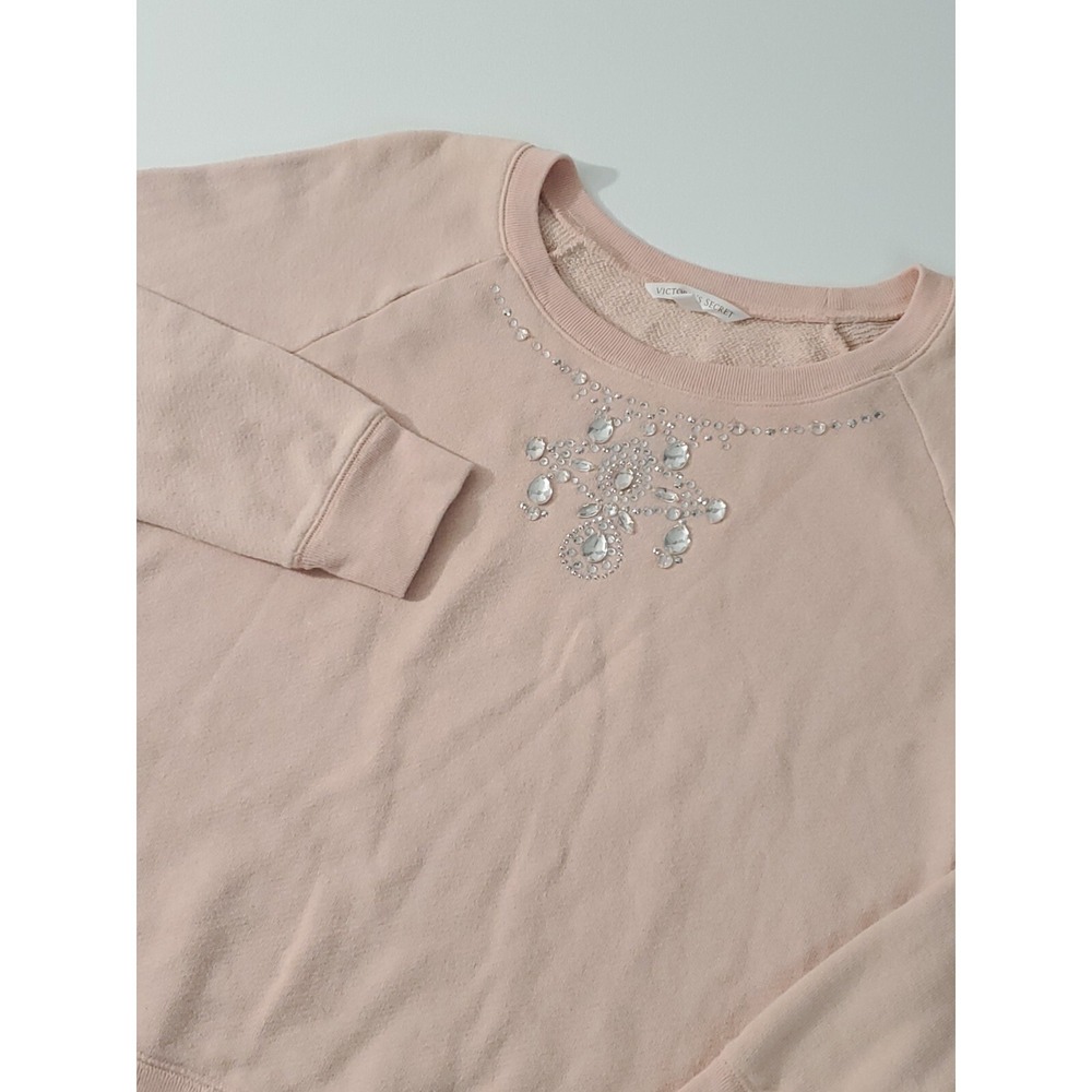 Victoria Secret Women's Long Sleeve Sweater, Jewels, Beige, Small